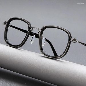 Zonnebrilmonturen Topkwaliteit Vintage Vierkante Optische Brillen Voor Mannen Vrouwen Titaniumacetaat Bijziendheid Brilmontuur Brillen