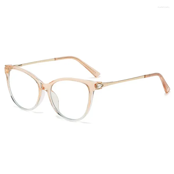 Monturas de gafas de sol TR90 Anti luz azul Espectáculo Moda para mujer Gafas de ojo de gato Flexibilidad Cómoda Miopía Gafas WB608