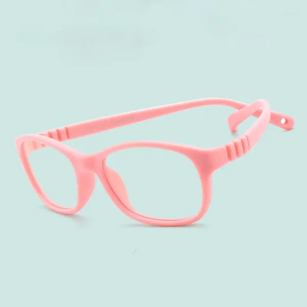 Lunettes de soleil Cadres TR90 Lunettes Cadre pour enfant Lunettes Silicone Charnière Fille Garçon Enfants Anti Bleu Verre Flexible Prescription Optique Lunettes