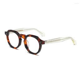 Lunettes de soleil Cadres TVR 504 Classique Vintage Tortue Lunettes Cadre Type Rond Pour Hommes Et Femmes Fabriqué À La Main 8.0mm Épaissir Acétate Myopie