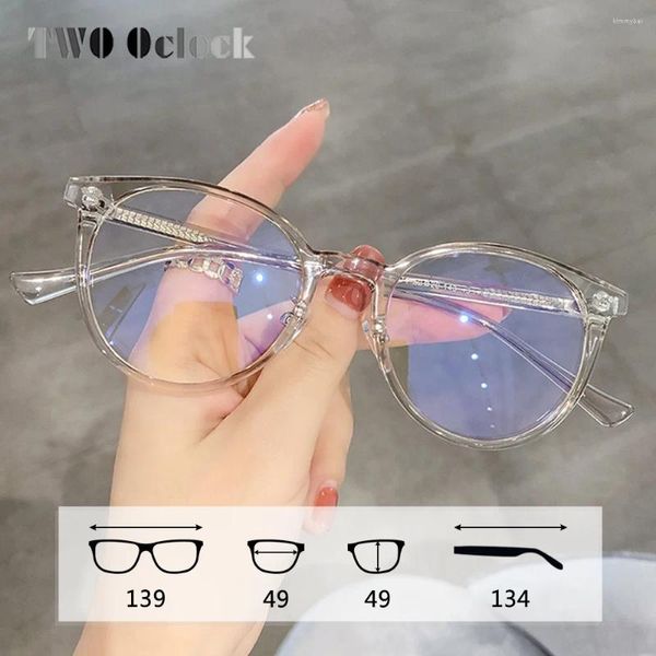 Marcos de gafas de sol Dos en punto Estilo de Corea Marco de gafas redondas Gafas de miopía transparentes transparentes sin graduación Anti luz azul