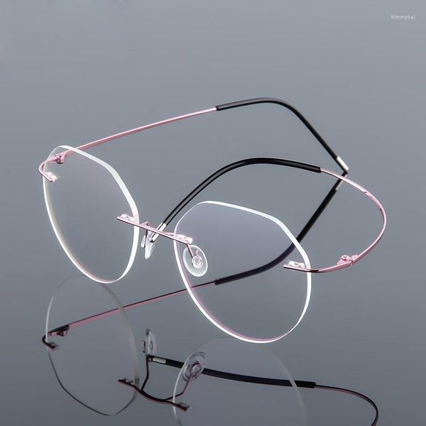 Monturas de gafas de sol para hombre y mujer, anteojos ultraligeros con memoria de titanio, gafas de lectura sin montura, diseño de marca presbicia 2023