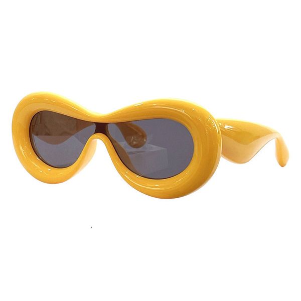 Lunettes de soleil Cadres Unique Bonbons Couleur Sexy Lèvres Pour Femmes Marque De Luxe Jaune LW40099I Dégradé Lunettes De Soleil Hommes Punk Hip Hop Nuances 230809