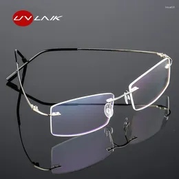 Lunettes de soleil Frames Uvlaik Titane sans cadre Aolly Lunes Fames Man Femmes Elastic Metal E E EOBLES PLIBLABLE