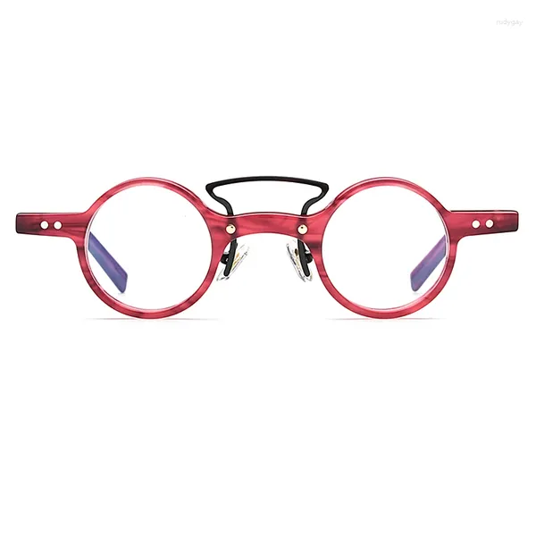 Lunettes de soleil Cadres des lunettes vintage acétate Cadre de petite conception ronde pour la myopie Lire optique Blue Ray Coup Women Man High Level Quality