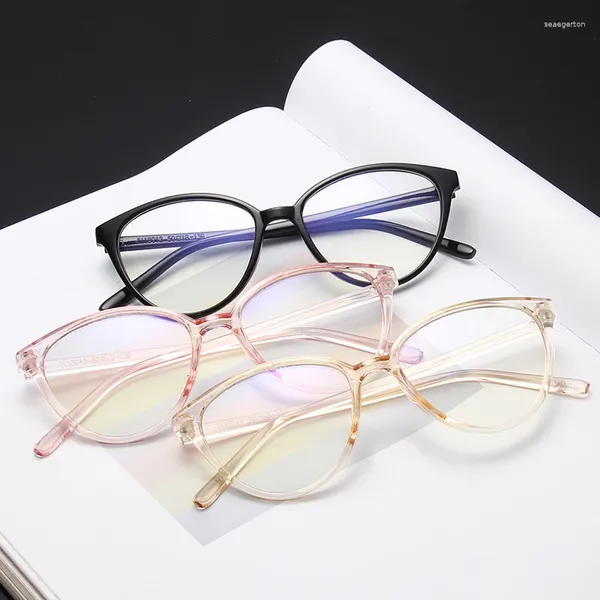 Monturas de gafas de sol Vintage para mujer, montura de gafas tipo ojo de gato, lentes ópticas transparentes, antiluz azul, gafas