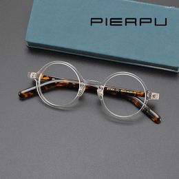 Lunettes de soleil Frames Vintage Japonais Brand ma main Fashion Fashion Optical Eyeglass Round Acétate Femmes Men Lire la myopie Prescription