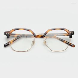 Monturas de gafas de sol Vintage Polygon Nearsight Eyeglasses Frame Moda Mujer Gafas de montura completa Acetato Gafas cómodas
