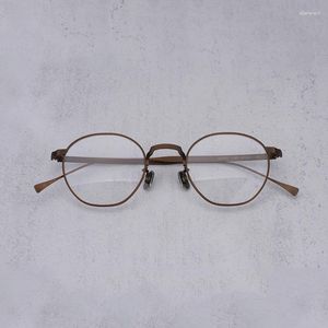 Zonnebrilmonturen Vintage Pure Titanium Brillen Frame Mannen Ronde Bijziendheid Bril Vrouwen Retro Handgemaakte Brillen
