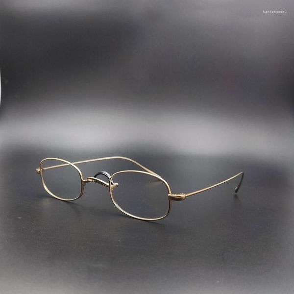 Marcos de gafas de sol Vintage Titanio puro Alta calidad Oro Plata Nariz ajustable Prescripción Óptica Gafas pequeñas Anti luz azul