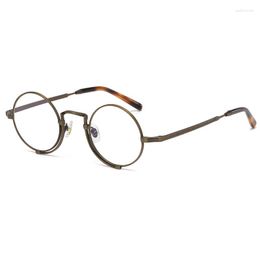 Zonnebrilmonturen Vintage ronde brillen Japanse en Koreaanse stijl Titanium brilmontuur voor heren Dames Optische brillen op sterkte