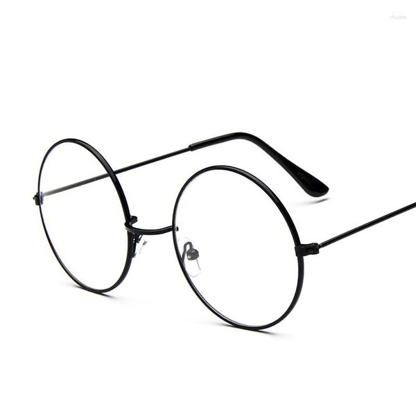 Monturas De Gafas De Sol, montura De Gafas redondas Vintage, lentes transparentes para hombre, gafas De Metal, Gafas De Sol lisas