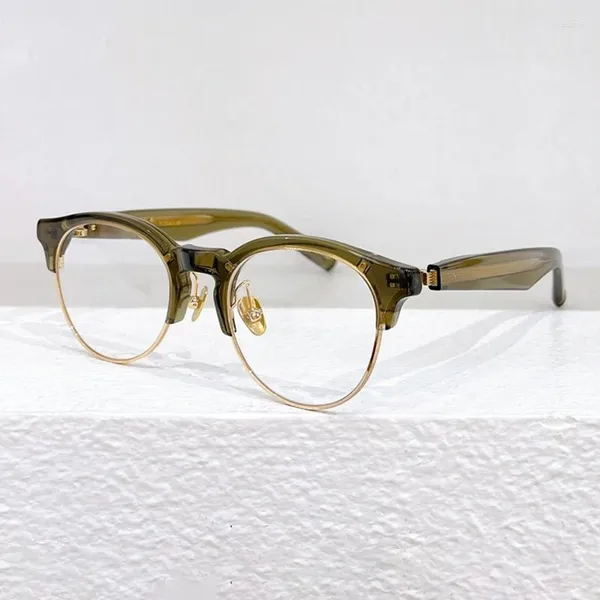 Lunettes de soleil Frames Vintage Round Olive Green Lunes Frame Men Men Stores Classic M-93 MAIN CALIN