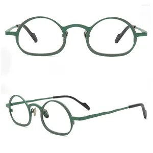 Lunettes de soleil Frames Vintage Round Titanium Eyeglass Femmes Pink Optical Glasses Men Prescription Spectacles verts Nerd Eyewear
