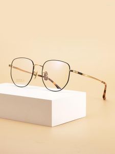 Zonnebril Frames Vintage Titanium Bril Optische Frame Polygon Unisex Lenzenvloeistof Decoratie Spektakel Kan Bijziendheid Matchen Met Case