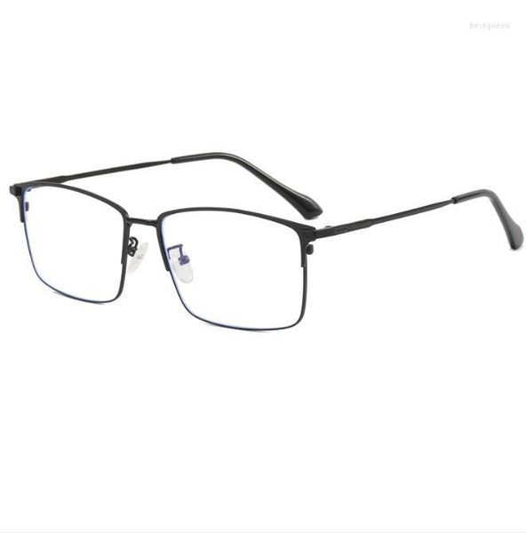 Lunettes de soleil Cadres élargis Big Face Fat Cadre de lunettes pour hommes d'affaires B Alliage de titane Anti Blue Light Lunettes Myopie