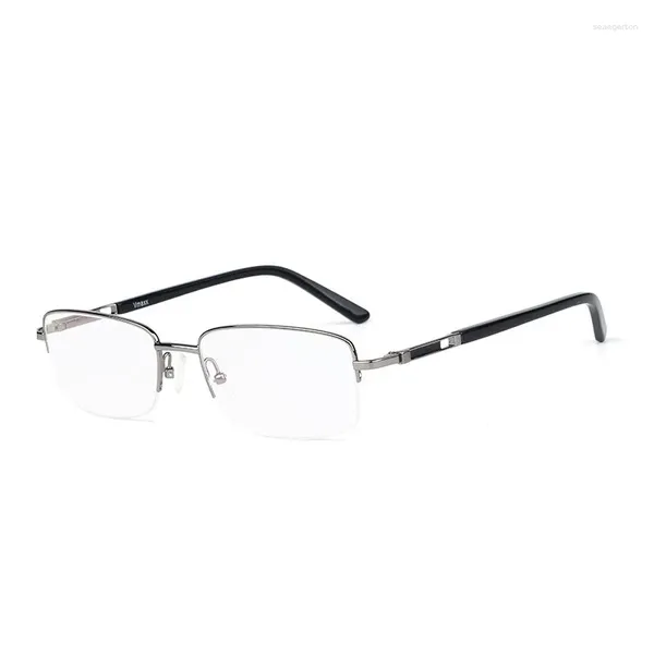 Lunettes de soleil Frames Largeur-141 Fashion Retro Titanium Alloy Men Half-Frame Myopia Eyeglass Male Optical Spectacle 2001 OCULOS Lentes