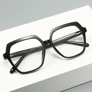 Zonnebrilmonturen Damesmode Optische brillen Frame Volledige rand Oversized Stijlvolle brillen op sterkte Grote plastic bril Dames