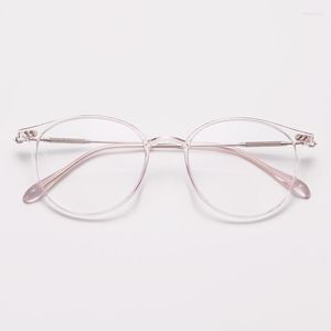 Monturas de gafas de sol para mujer, gafas redondas transparentes a la moda, montura completa para mujer, lentes transparentes para miopía, gafas graduadas ópticas