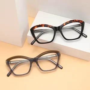 Zonnebril Frames Vrouwen Oversized Acetaat Brillen Vrouwelijke Cateye Splicing Fashion Vintage Bril Optische Recept Brillen VA5504