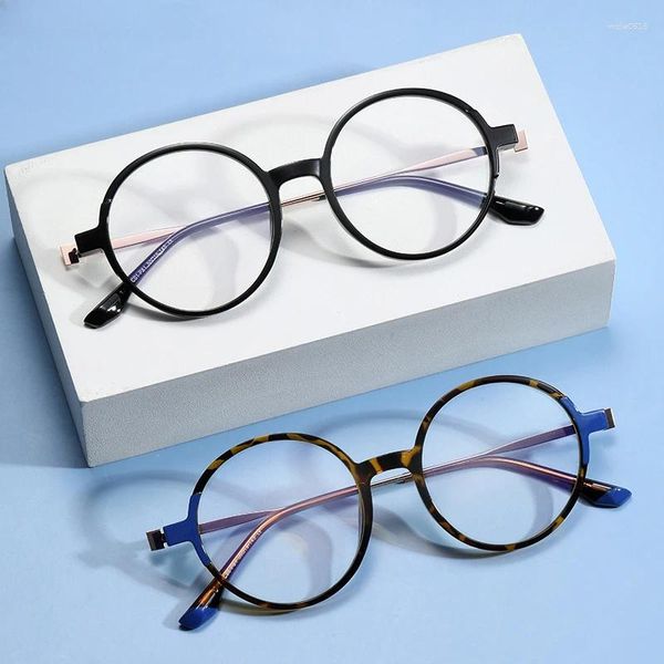 Lunettes de soleil Frames Femmes Round Lunettes de lecture Cute Lenses de prescription Optique Myopie Eyewear Blue Light Blocking Metal Eyeglass