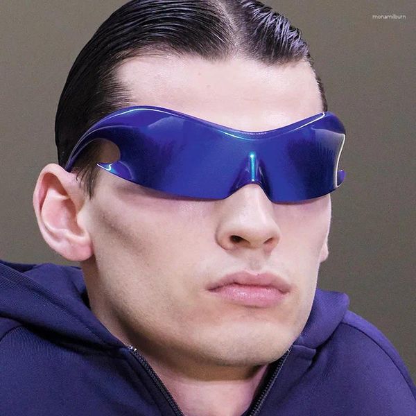 Marcos de gafas de sol para mujer 2024 Punk Deportes únicos Gafas de sol Hombres Gafas Sombras Espejo Colorido Y2K Máscara Gafas