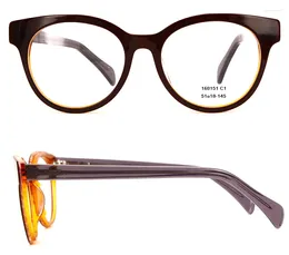 Zonnebrilmonturen Damesmode Acetaat Optisch Montuur Zwarte Ronde Grote Brillen Met Etui In Topkwaliteit Korting Lamineren Schildpad