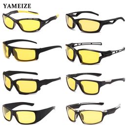 Zonnebril Frames YAMEIZE Anti Nachtzicht Bril Voor Rijden Mannen Gepolariseerde Vrouwen Driver Gele Lens Sportbril 231101