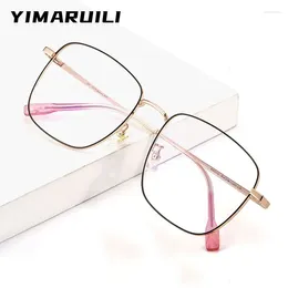 Monturas de gafas de sol YIMARUILI 02-K5019 Gafas grandes cuadradas Marco de anteojos recetados ópticos decorativos de titanio puro ultraligeros para hombres