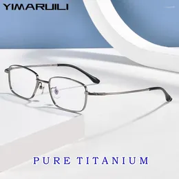 Gafas de sol marcos Yimaruili Fashion Ultra-Light Business Small Titanium Titanium Tamaño de gafas de receta de lujo Gafas Men a los hombres