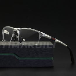 Monturas de gafas de sol YIMARUILI, gafas deportivas de media altura, Material ultraligero de aluminio y magnesio, prescripción óptica para hombres Y3121 230325