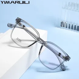 Lunettes de soleil Frames Yimaruili Ultra Light Fashion High Quality TR90 Eyewear Square Transparent Optical Prescription Glasses Frame Men et