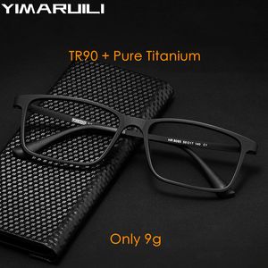 Lunettes de soleil Cadres YIMARUILI Ultralight Super Flexible Temples Mode Plastique Carré Myopie Optique Prescription Lunettes Cadre Hommes HR8085 230704