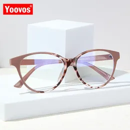 Lunettes de soleil Frames Yoovos Fashion Round Lunes Femme Femme 2024 Classic Vintage Lentes Men Clear Blue Light Gafas Luxury Computer Fake