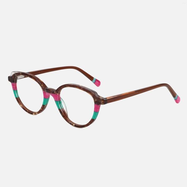 Lunettes de soleil Cadres ZENOTTIC Design Femmes Acétate Lunettes Optiques Cadre 2023 Mode Impression Lunettes Sans Ordonnance Lentille Claire Lunettes