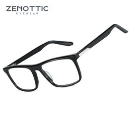 Zonnebrilmonturen ZENOTTIC Vierkante optische bril Groot frame Acetaat Solid Splicing Brillen Zonder sterkte Heldere lens Brillen 1986 230824