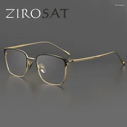 Marcos de gafas de sol ZIROSAT Gafas ópticas 89093 Titanio puro Marco de borde completo Anteojos recetados Rx Hombres para gafas masculinas