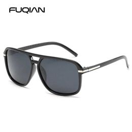 Lunettes de soleil Fujian Classic Extra Large Polarisation Mens Fashion Big Plastic Retro Unisexe Driving Shadow UV400 Q240509