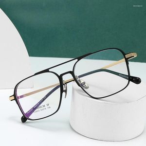Zonnebrillen Volledig rand optische bril frame met recept blauw licht blokkerende bril Mannen recept brillen puretitanium 9003