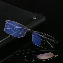 Lunettes de soleil ultralégères à monture complète Tr90, lunettes de lecture multifocales progressives anti-lumière bleue, de loin et de près, 0,75 1,25 1,5 2 1,75 à 4