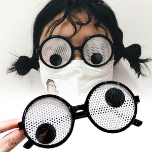 Zonnebrillen grappige mobiele oogbol ronde frame bril Nieuwheid Turn the Eye Pupil Plastic Liepgril Kinderen cosplay feestspel vermakelijk speelgoed