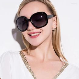 Gafas de sol FUQIAN marca diseño elegante polarizado de gran tamaño redondo mujeres Simple moda grande plástico señoras gafas de sol UV400