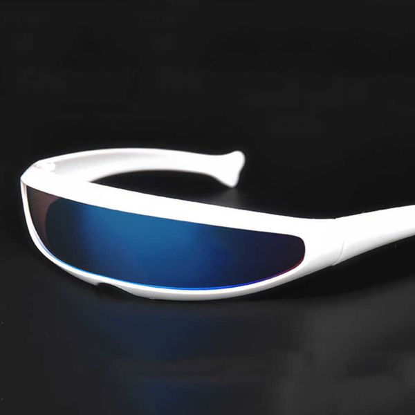 Gafas de sol Futuristic Narrow Cyclops Visor Gafas de sol Lentes láser UV400 Personalidad Lente espejada Traje Gafas Gafas Hombres Gafas W0407