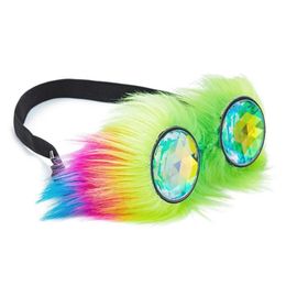 Lunettes de soleil G F GOGGLE Kaléidoscope Coloré Fluff Cadre Desgin Lunettes Steampunk Femmes Rétro Lunettes Hommes Fête Diffractée LensSung340J