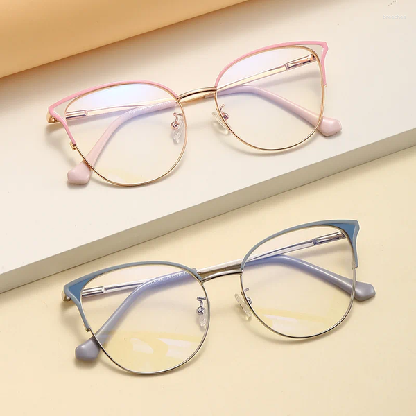 Lunettes de soleil GA01 Printemps Pied Métal Cadre Rond Miroir Optique Couleur Bonbon Été Anti-bleu Lunettes