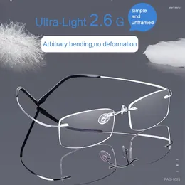 Zonnebril Gafas Ultralichte zakelijke presbyopielegering Memory Metal Heren en dames Anti-blauw licht Leesbril Unisex