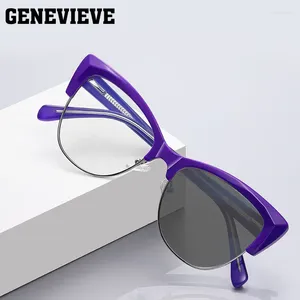 Lunettes de soleil GENEVIEVE Cat Eye Design personnalisé Lunettes de lumière bleue peuvent être personnalisées Prescription Pochromic Polarized 2181