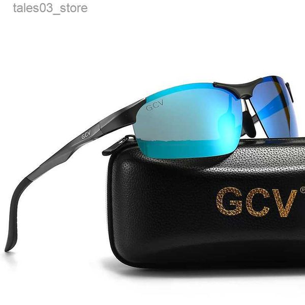 Lunettes de soleil Véritable GCV polarisées hommes lunettes de soleil en aluminium conduite miroir lentille mâle lunettes de soleil Aviation femmes pour lunettes militaires Q231120