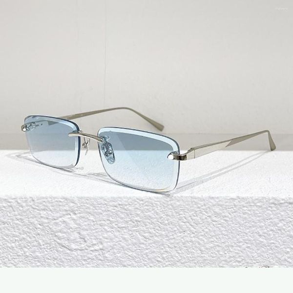 Gafas de sol estilo alemán puro titanio artístico cuadrado sin montura mujeres clásicas de alta calidad anteojos recetados gafas solares
