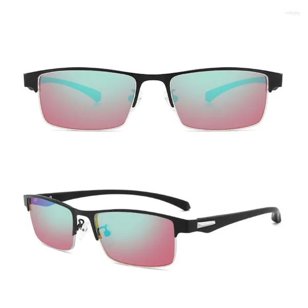 Lunettes de soleil pour personnes atteintes de daltonisme rouge-vert et de faiblesse des couleurs, demi-monture, lentilles à revêtement double face, livraison directe